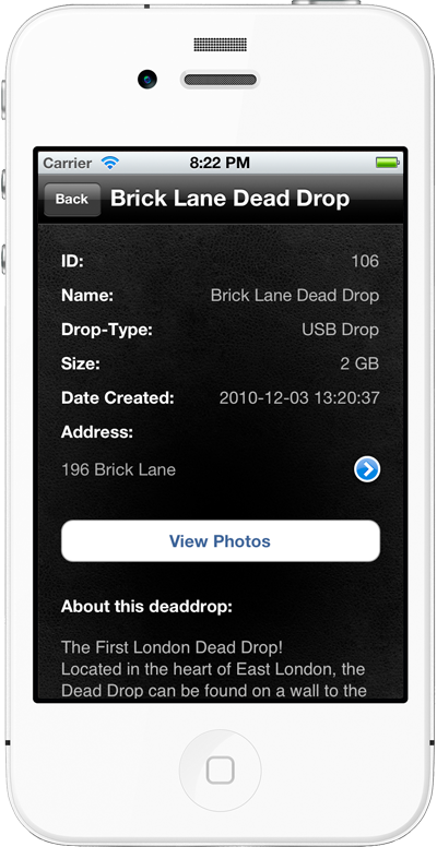 Dead Drops iPhone App