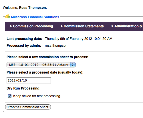 Milecross Commission System